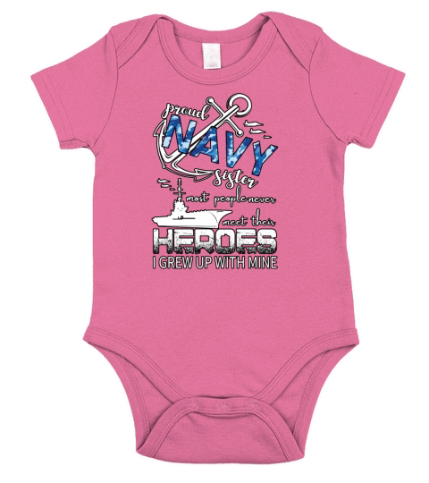 proud navy sister appreciation gift Short Sleeve Baby One-Piece