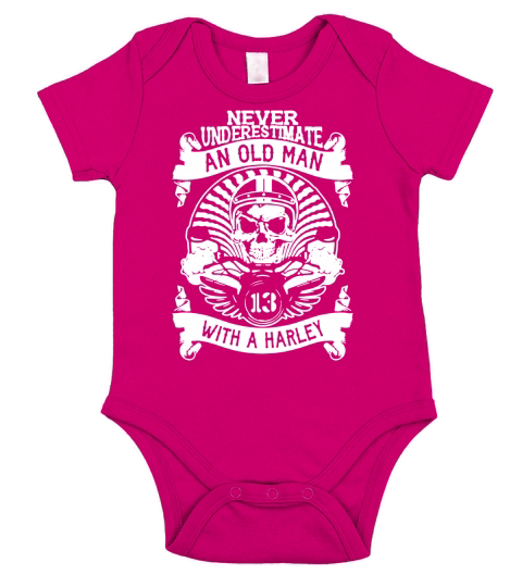Old man with a Harley  Never underestimate Short Sleeve Baby One-Piece