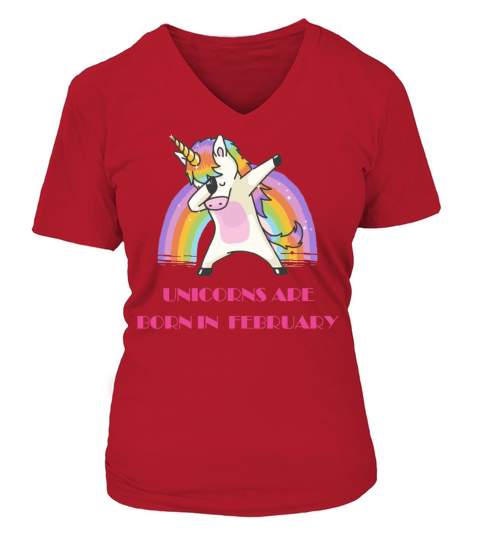 Unicorns are Born in February Women's V-Neck T-shirt