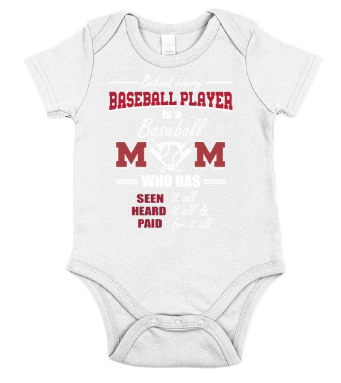 Baseball Player Is A Baseball Mom TShirt Short Sleeve Baby One-Piece