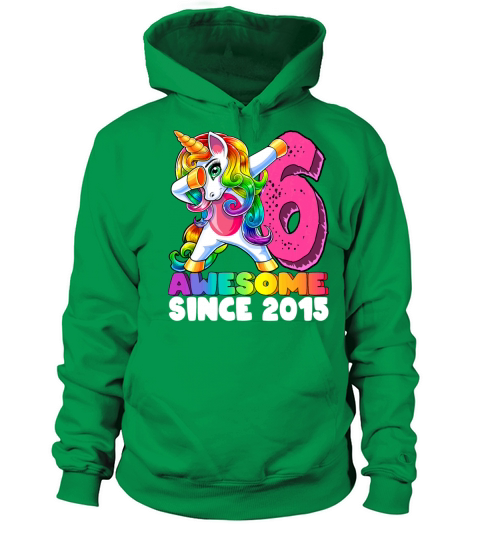 Awesome Since 2015 Dabbing Unicorn 6th Birthday Men's Hoodie