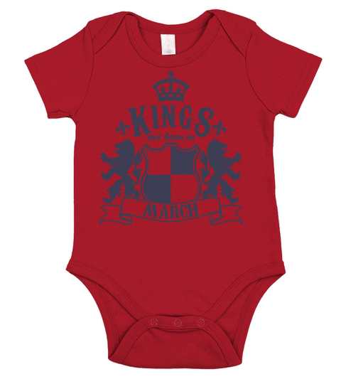 Kings are born in March Short Sleeve Baby One-Piece