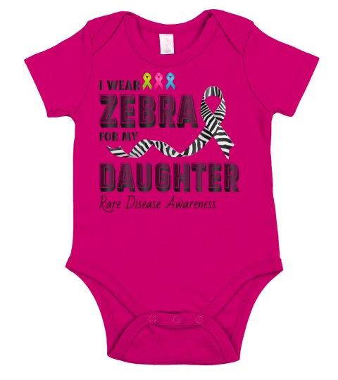 Rare Disease Awareness Day Zebra Ribbon Daughter Short Sleeve Baby One-Piece