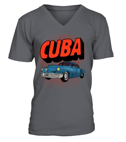 Cuba Vintage Antique Retro Classic American Car Men's V-Neck T-shirt