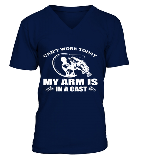 My arm is in a cast fishing Men's V-Neck T-shirt