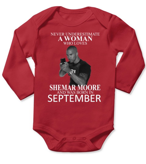 Never Underestimate A Woman Who Loves SHEMAR MOORE And Born In OCTOBER Long Sleeve Baby One-Piece