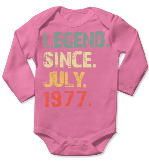 Legend Since July 1977 shirt Vintage birthday Long Sleeve Baby One-Piece