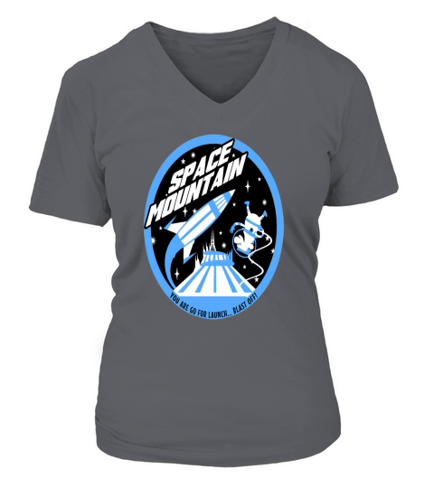 space mountain black and blue V-neck T-Shirt Woman