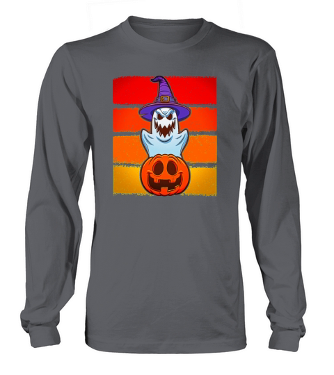 Halloween Ghost Pumpkin Funny scary Men's Long Sleeve