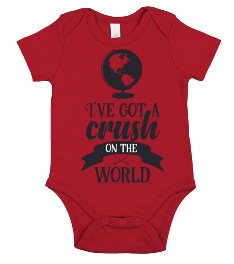 I ve got a crush on the world 01 Short Sleeve Baby One-Piece