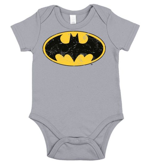 Justice League Batman Logo Vintage Short Sleeve Baby One-Piece