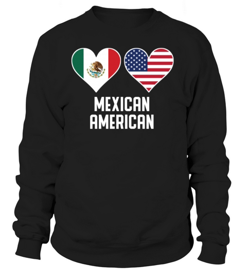 Mexican American Heart Flags Women's Sweatshirt