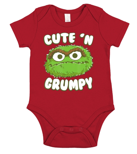 Sesame Street Oscar the Grouch Cute And  Grumpy Short Sleeve Baby One-Piece