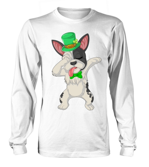 dabbing french bulldog st patricks day Women's Long Sleeve