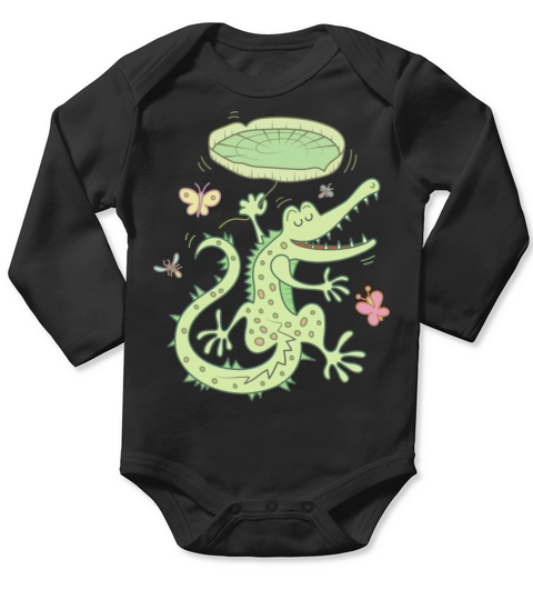 Funny crocodile Long Sleeve Baby One-Piece