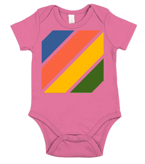 Oblique Rectangles pattern Short Sleeve Baby One-Piece