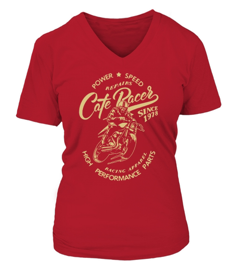 Racing vintage Cafe Racer Motorcycle T Shirt V-neck T-Shirt Woman