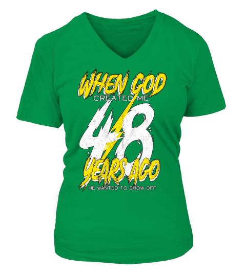 48th birthday shirt Women's V-Neck T-shirt