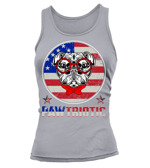 American Flag Pug Tank top Woman