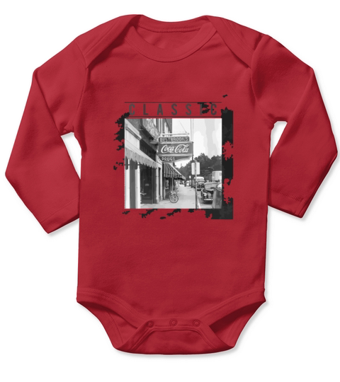 Coca-Cola Vintage Store Front Sign Photograph Long Sleeve Baby One-Piece