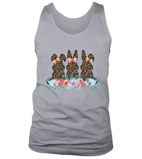 Womens Happy Easter Leopard Bunny Trio Tank Top Unisex
