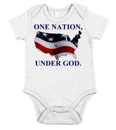 One Nation Under God Navy Short Sleeve Baby One-Piece