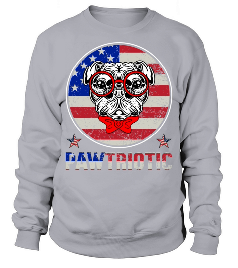 American Flag Pug Sweatshirt Unisex