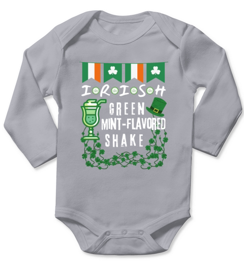 IRISH GREEN MINT FLAVORED SHAKE STPATRICKS DAY Long Sleeve Baby One-Piece