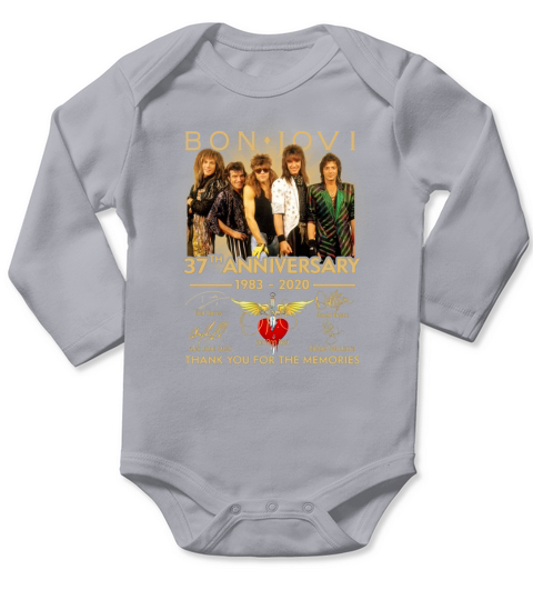 Bon Jovi 37th anniversary 1983-2020 signatures thank you for the memories shirt Long Sleeve Baby One-Piece