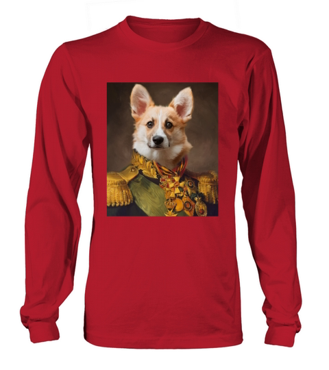 The Colonel Corgi Funny Small Pet Lover Dog Humor Women's Long Sleeve