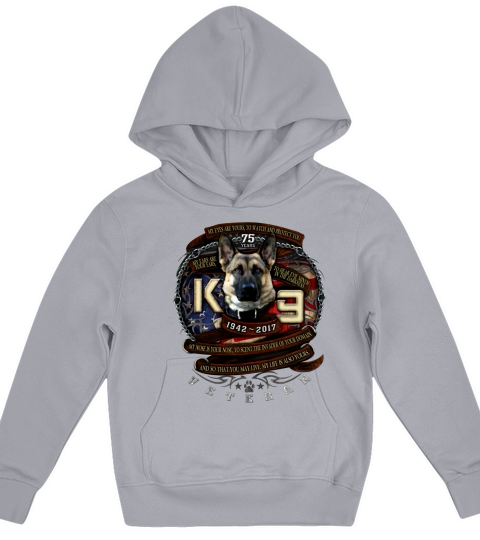 K-9 Veteran 75th Anniversary Military Tshirt Kids Hoodie