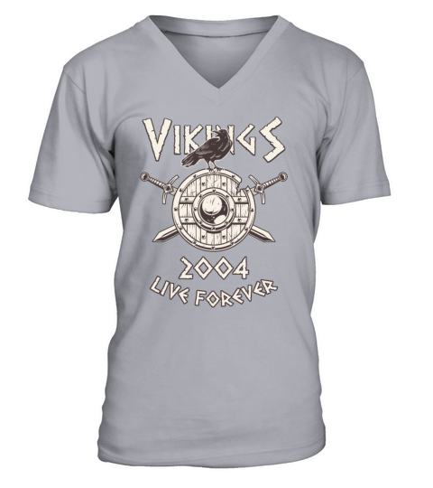 Vikings Live Forever 2004 Norse Birthday Men's V-Neck T-shirt