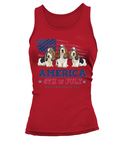 Basset Hound America 4th of July Tank top Woman