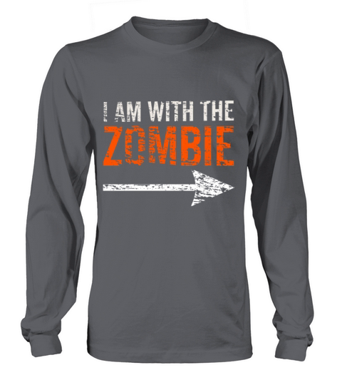 I Am With The Zombie Halloween Group Costumes Men's Long Sleeve