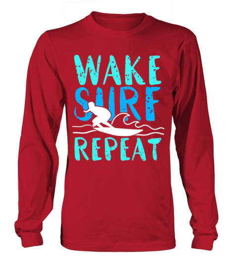 Wake Surf Repeat Funny Surfing Gift Women's Long Sleeve