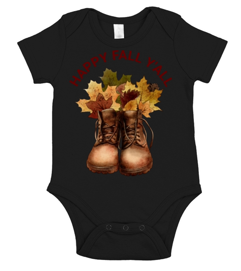 Happy Fall Y all Short Sleeve Baby One-Piece