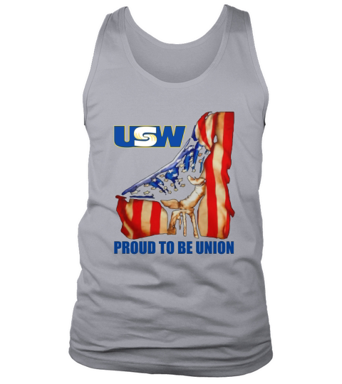 United Steelworkers Logo Proud To Be Union American Flag Tank Top Unisex