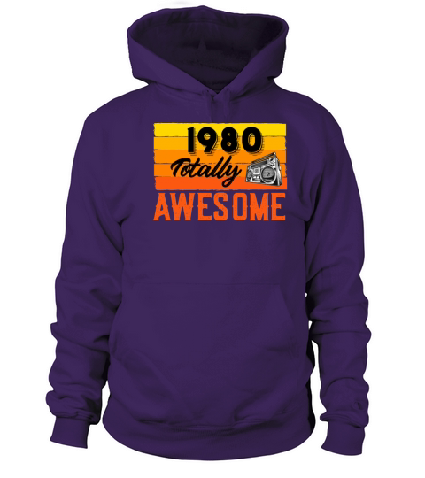 1980 Totally Awesome Celebrate Birthday Retro Women's Hoodie