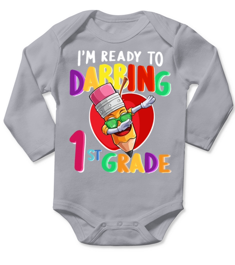 i m ready to dabbing 1st grade Back To School Gift Long Sleeve Baby One-Piece