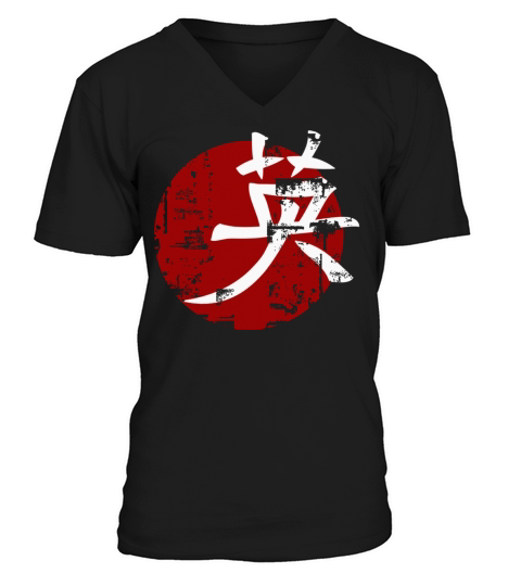 Courage Martial Arts Symbol Japanese Chinese Kan Men's V-Neck T-shirt