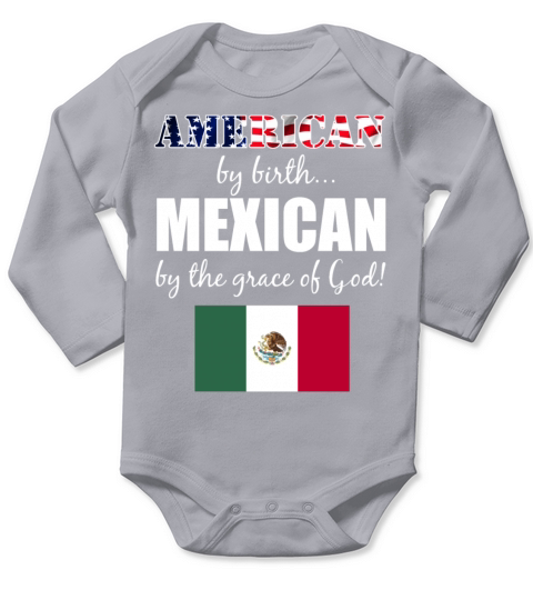 American by Birth Mexican by Grace of God US Flag Long Sleeve Baby One-Piece