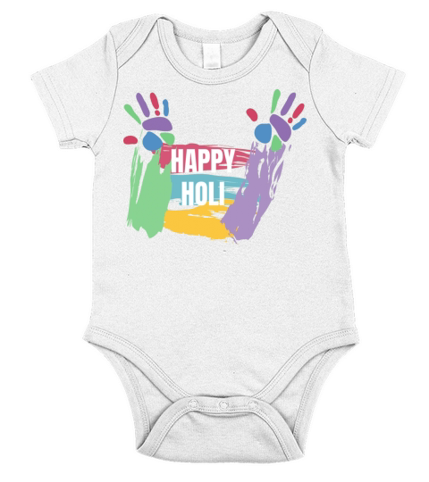 Happy Holi T-Shirt Colors India Hindu Spring Short Sleeve Baby One-Piece