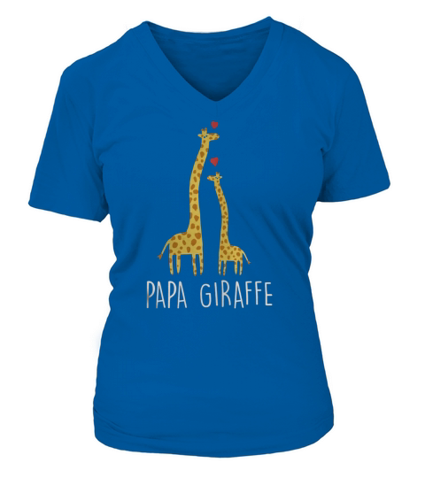 Mens Good Dad Gifts - Papa Giraffe Cute Fathers Day T shirt V-neck T-Shirt Woman