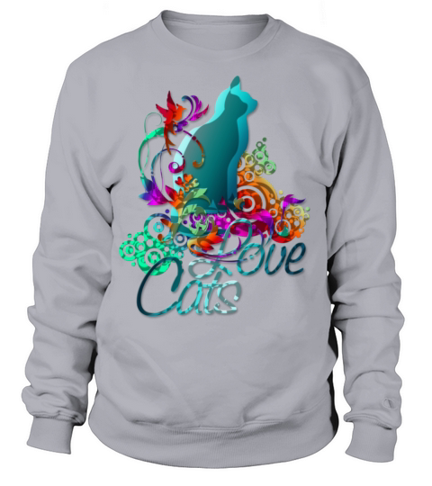LOVE CATS with text Women's Sweatshirt