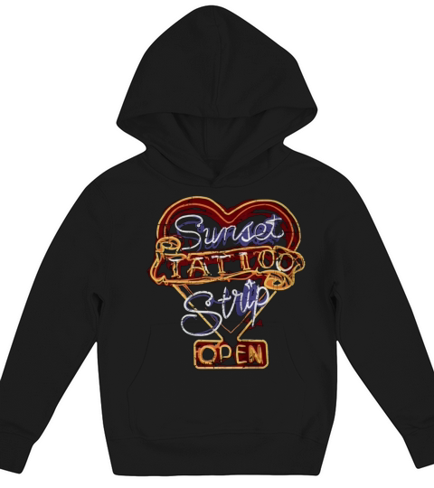 Sunset Tattoo Strip Cool Vintage Rock and Roll Sign Tshirt Kids Hoodie
