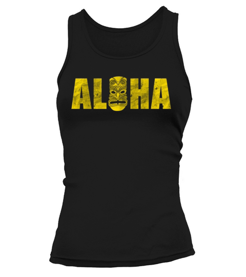 Vintage Aloha Tiki T-Shirt Hawaiian Luau Vacation Women's Tank Top