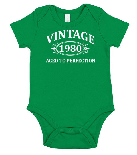 Vintage 1980 Aged To Perfection T Shirt Short Sleeve Baby One-Piece