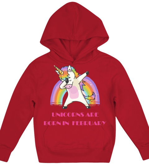 Unicorns are Born in February Kids Hoodie