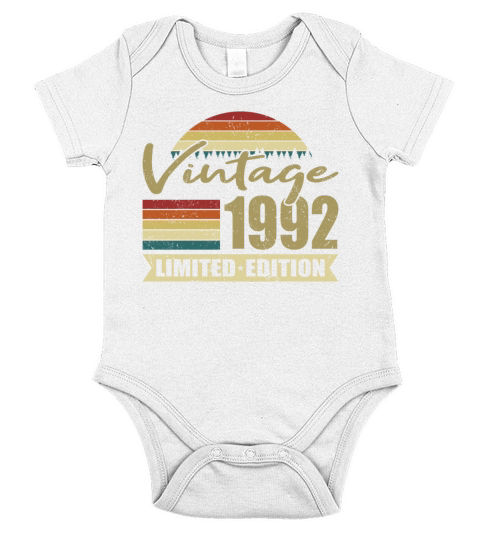 30th birthday vintage 1992 limited edition Short Sleeve Baby One-Piece