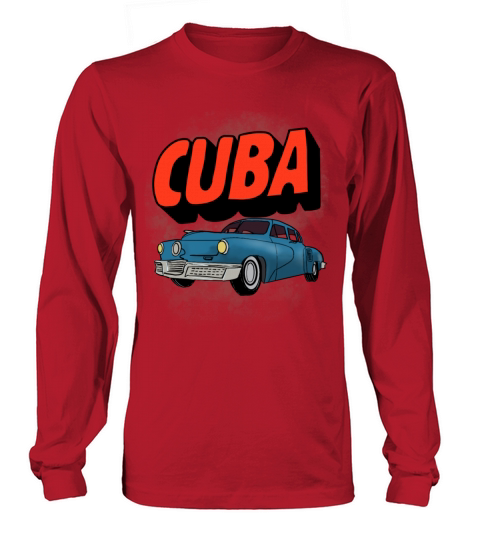 Cuba Vintage Antique Retro Classic American Car Women's Long Sleeve